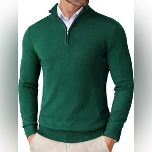 Men's Evergreen Half-Zip Sweater - Sleek Knit